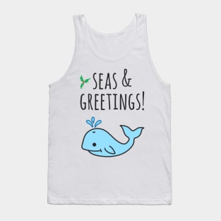 Christmas Seasons Greetings Whale Sea Animal Pun Tank Top